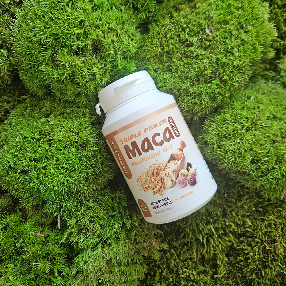 Želatínovaná Maca Triple Power (6:1), BIO, RAW 5 Želatínovaná Maca Triple Power (6:1) kapsule