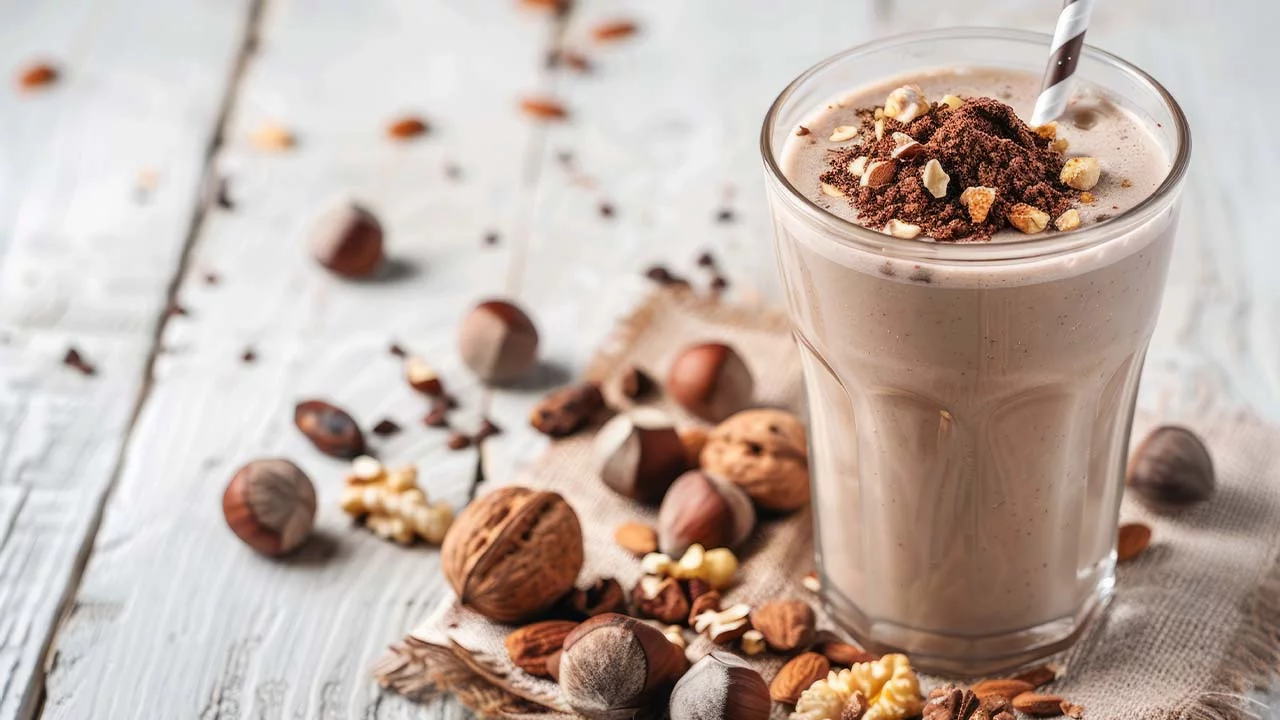 Pridanie lieskových orechov do smoothies a koktajlov
